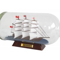 HMS Bounty Model Ship in a Glass Bottle 11" - Tall Ship Model - Boat Model in a Bottle   